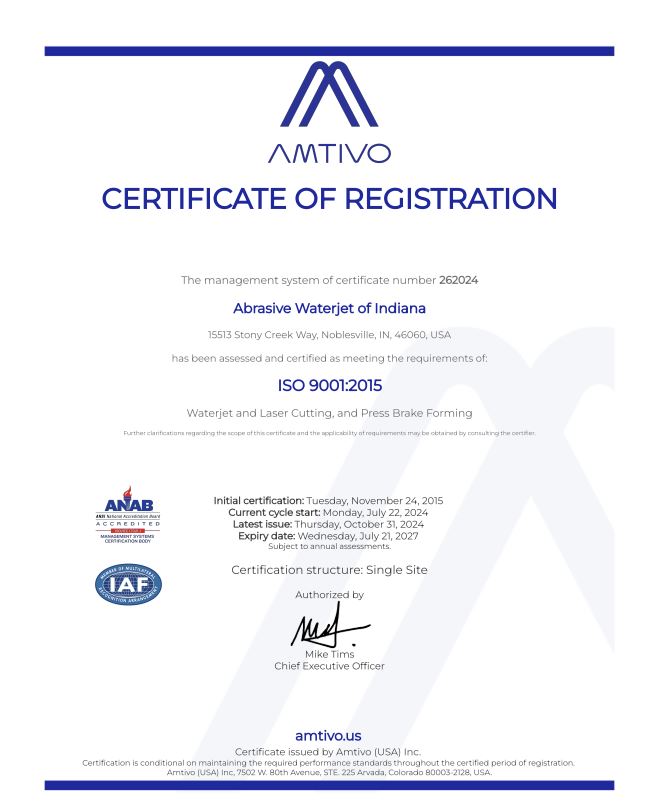 Abrasive Certification Image Abrasive Certification Image